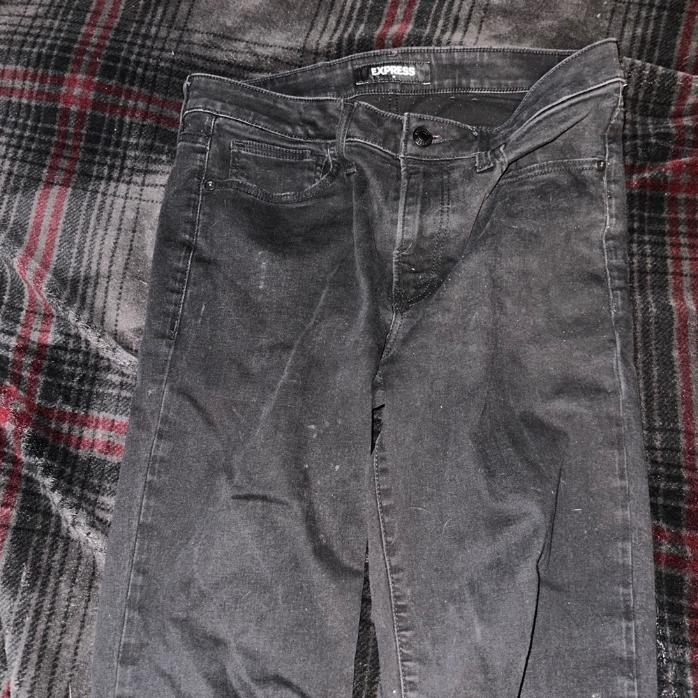 Express Slim Straight Black Jeans